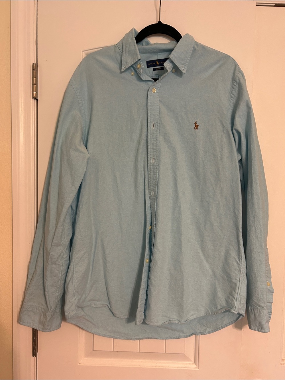 Ralph Lauren Light Blue Long-Sleeve Button-Down Shirt with Embroidered Pony